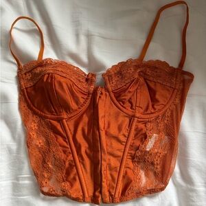 Edikted Orange Payton Lace Corset size M never worn